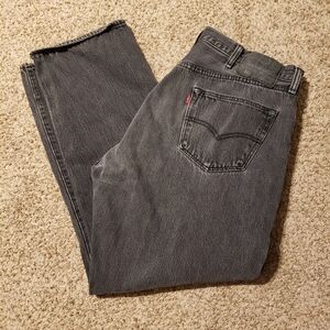 Levi's Strauss 501 Denim Jeans Men's Size 38X32 Black Button Fly Straight Dark